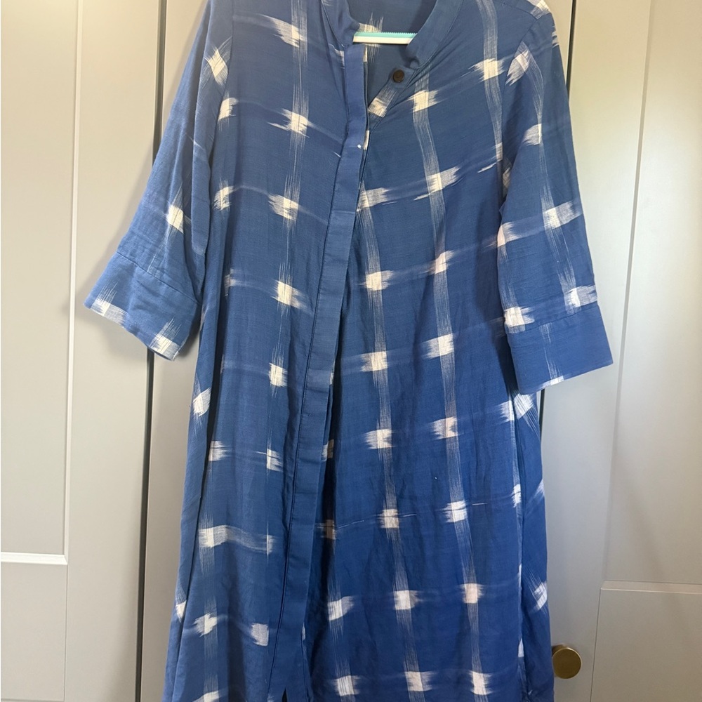 Zuri Linen Blue Dress - size S